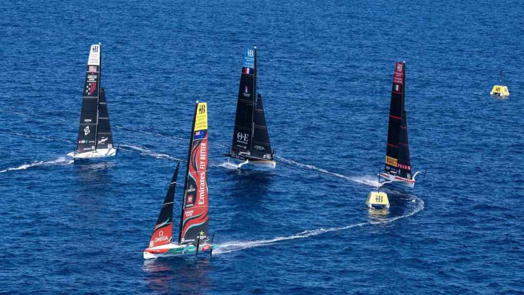 Entrenamiento oficial de la Regata Preliminar de la Copa América en Vilanova i la Geltrú