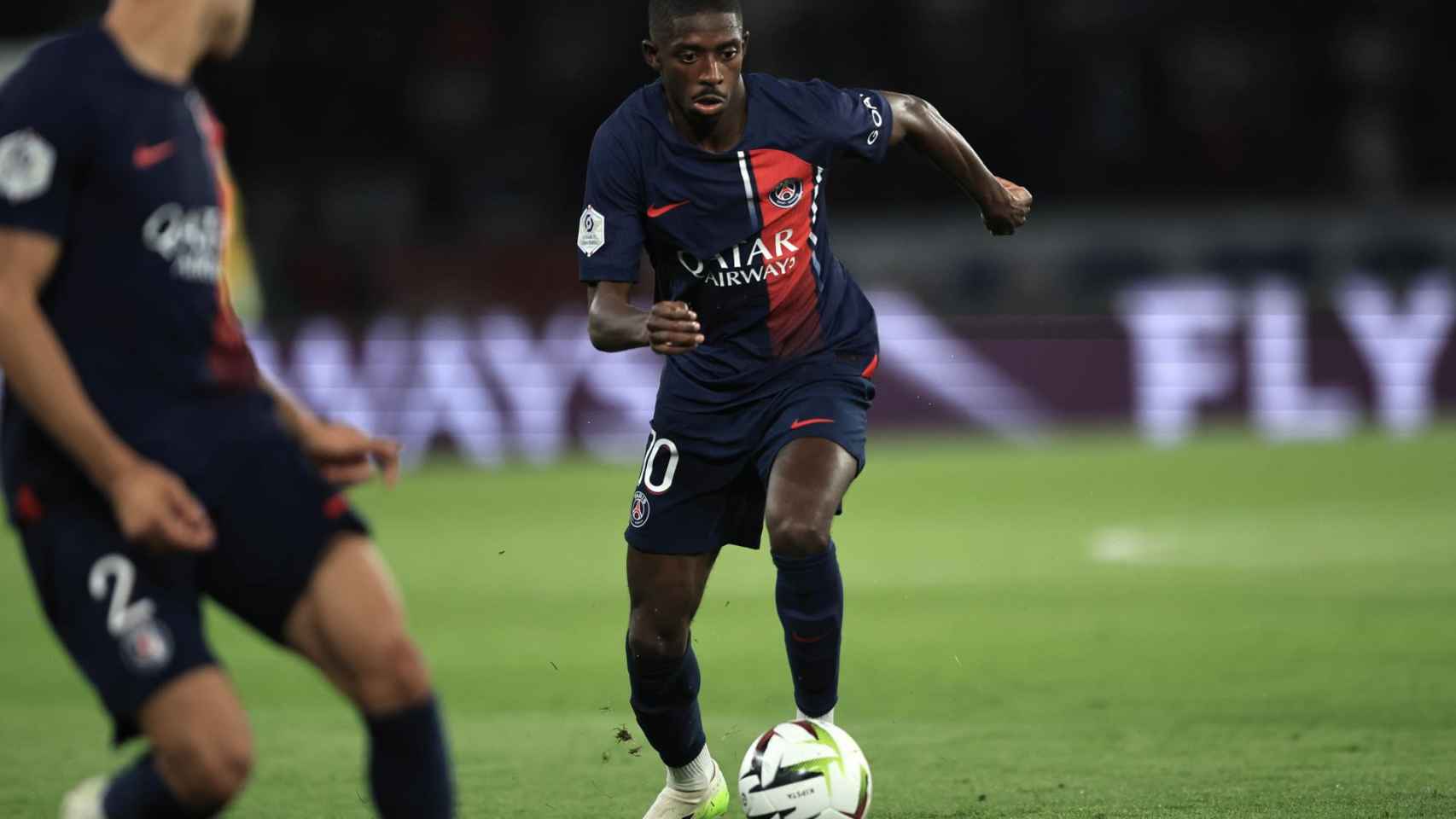 Ousmane Dembelé, durante un partido con el PSG en el Parque de los Príncipes