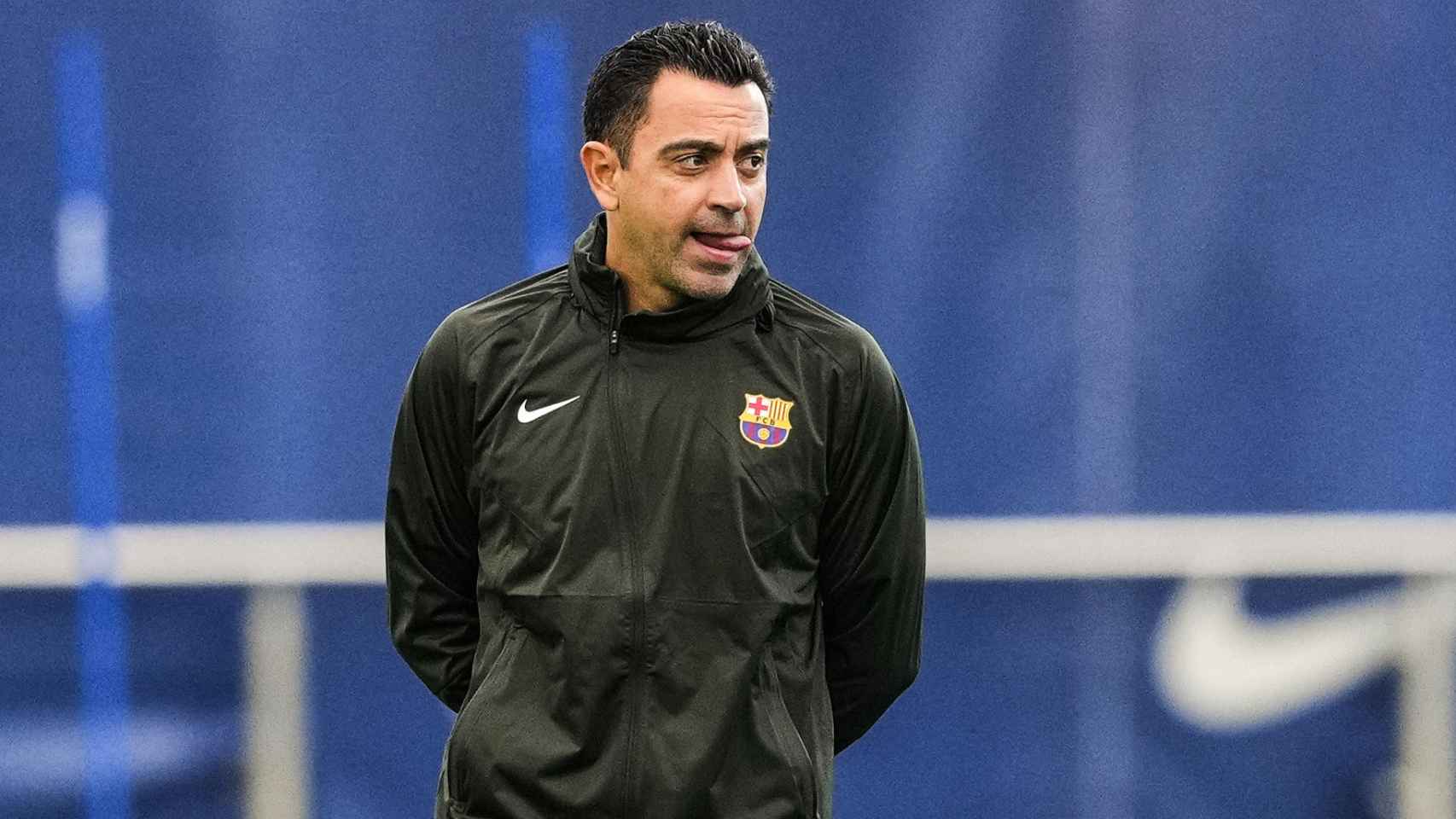 Xavi Hernández, durante un entrenamiento con el FC Barcelona en la Ciutat Esportiva