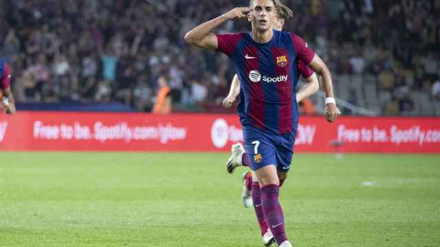 Ferran Torres celebra a lo grande su golazo de falta ante el Betis