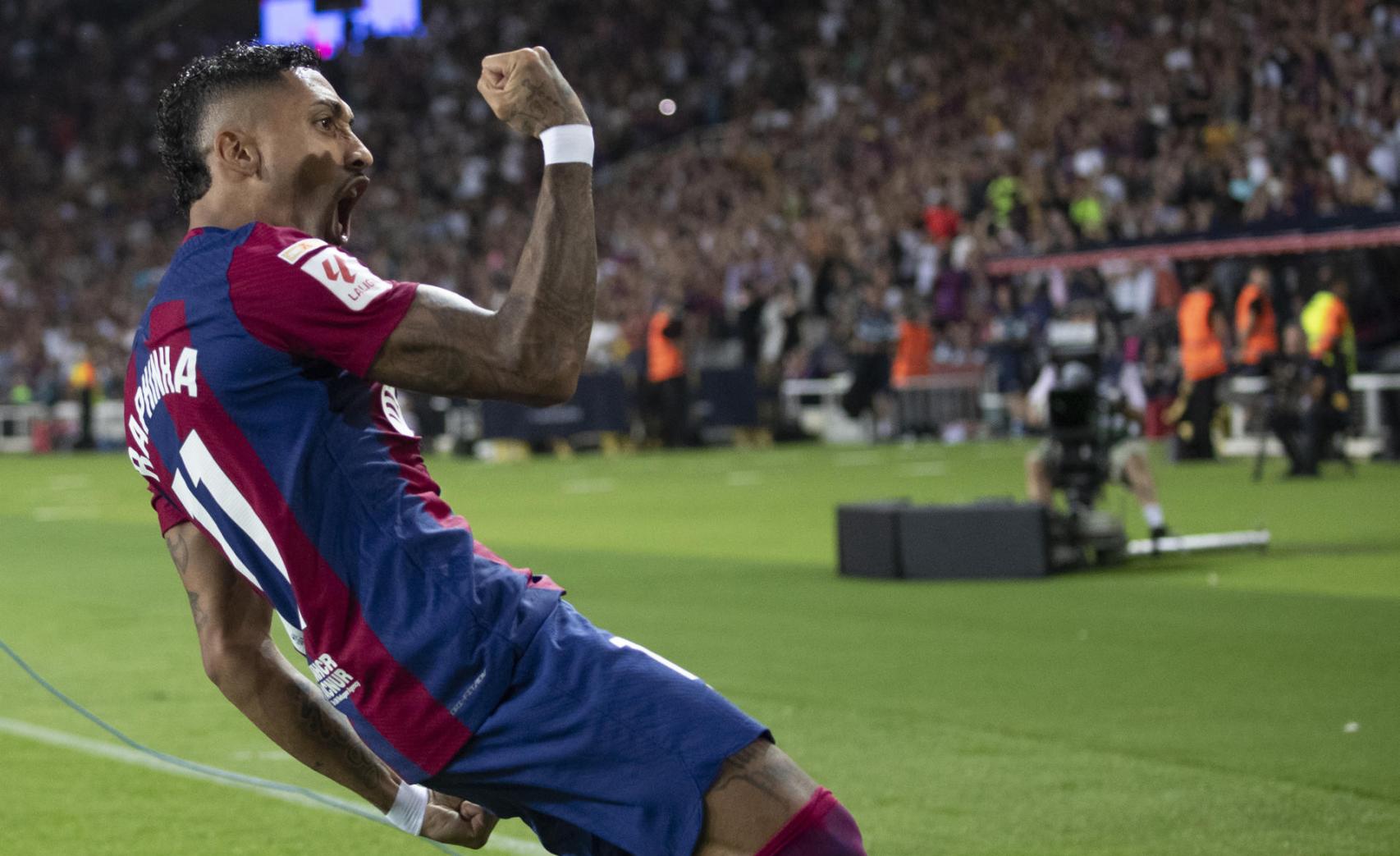 Raphinha, celebrando el gol marcado ante el Betis