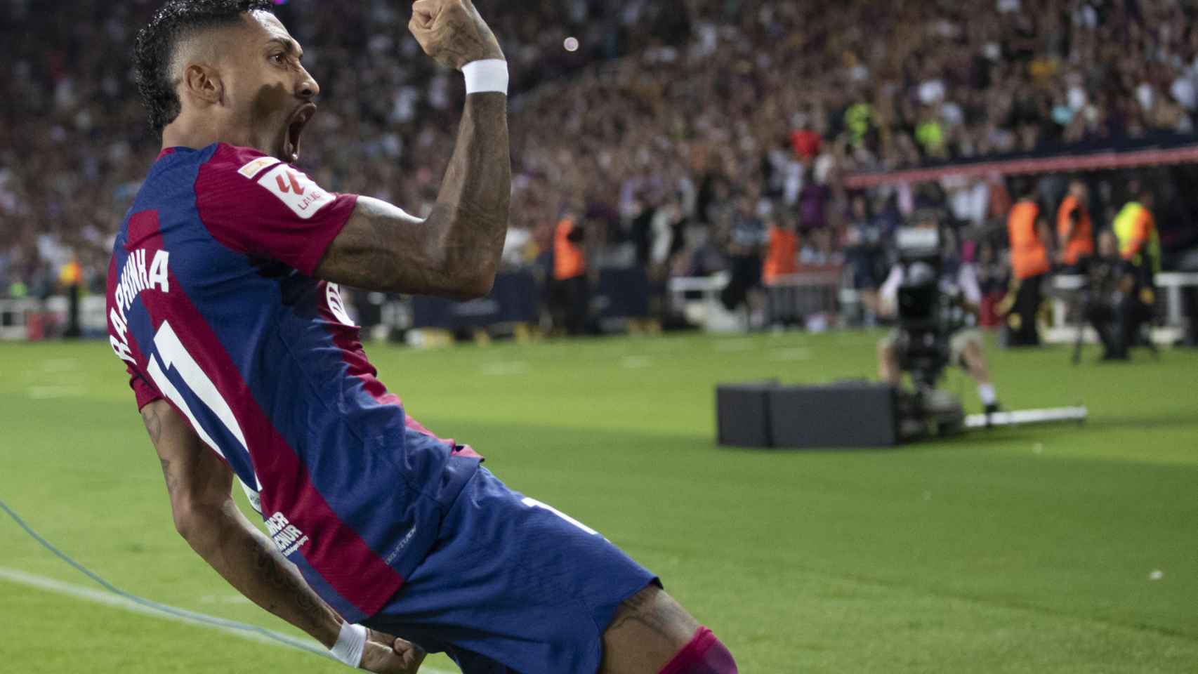 Raphinha, celebrando el gol marcado ante el Betis