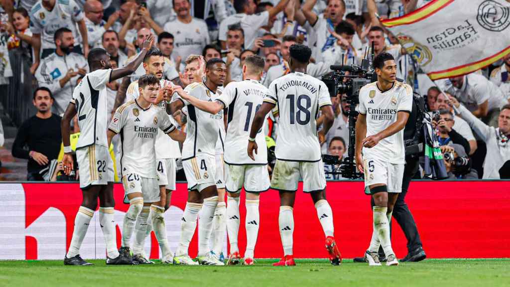 El Real Madrid celebra un gol