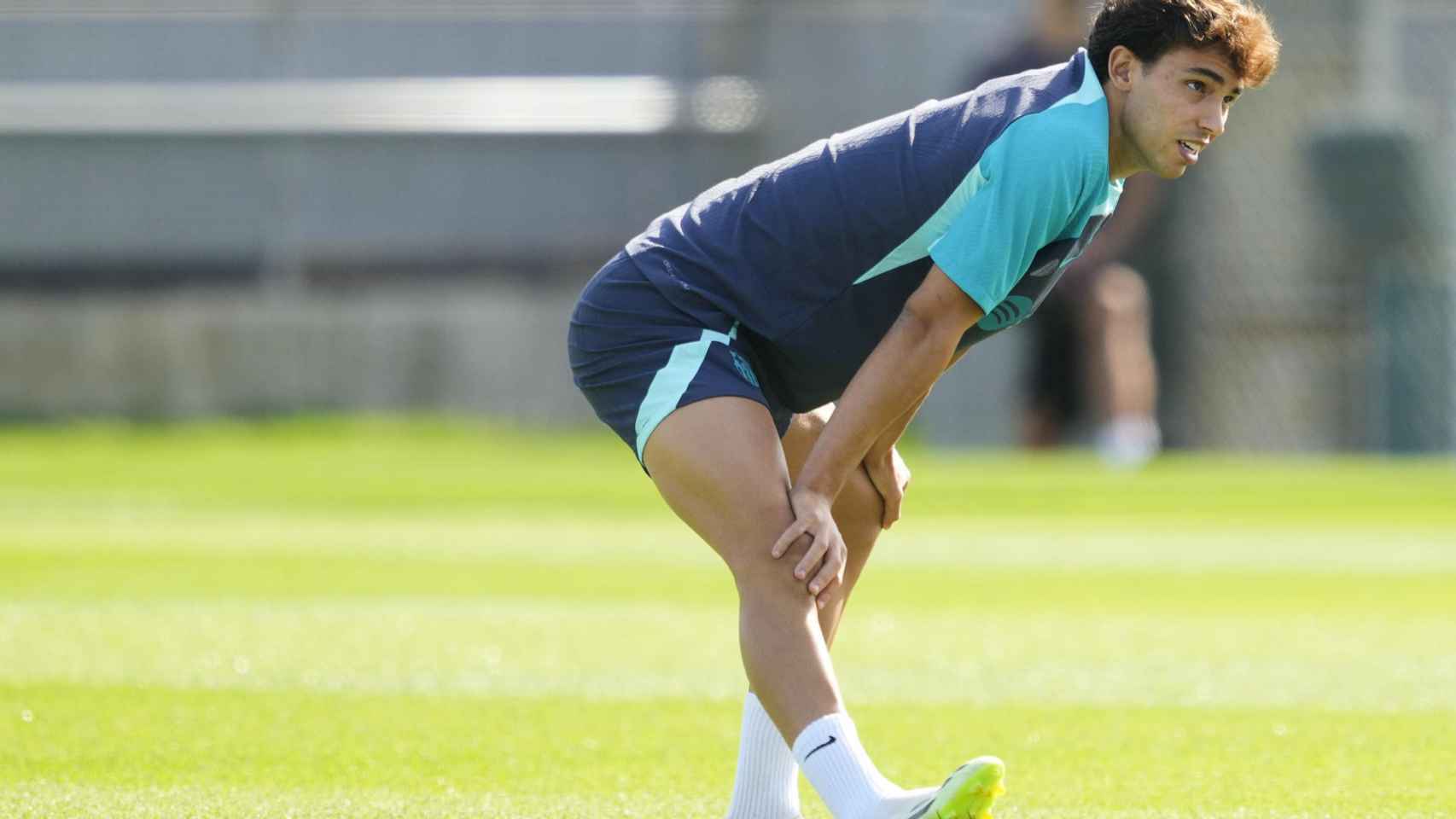 Joao Félix, durante un entrenamiento con el FC Barcelona