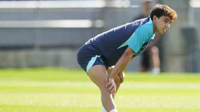 Joao Félix, durante un entrenamiento con el FC Barcelona