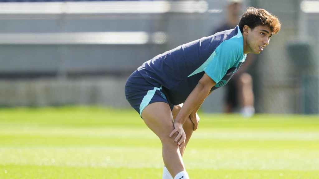 Joao Félix, durante un entrenamiento con el FC Barcelona