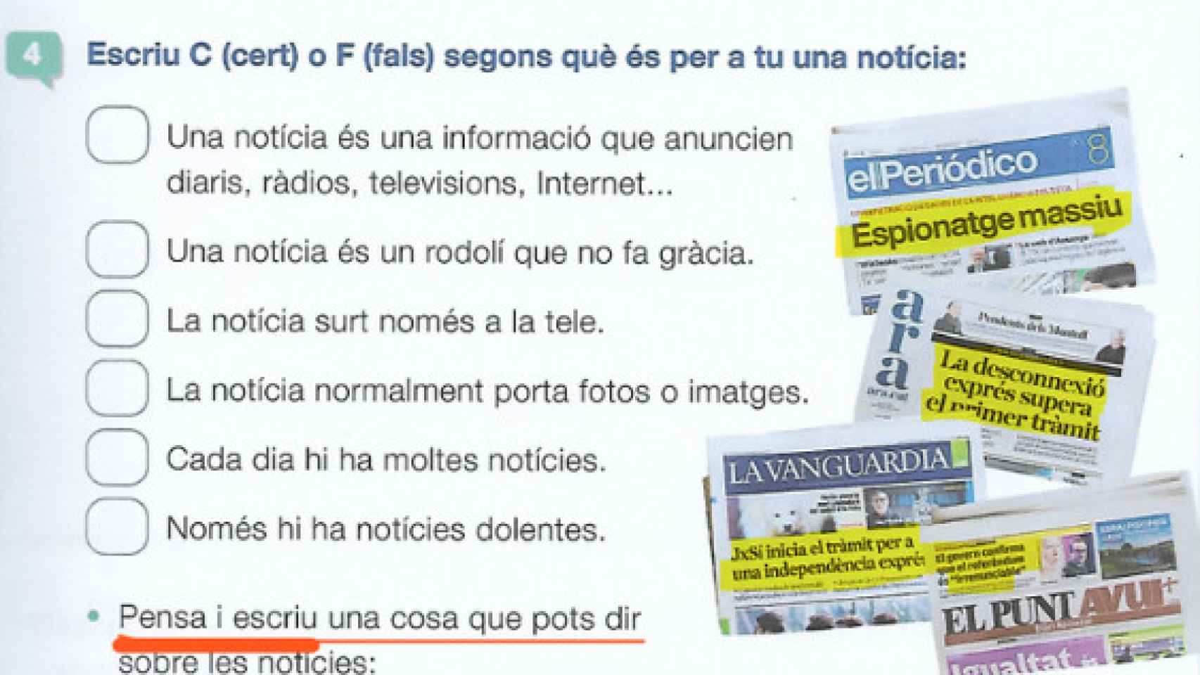 Un ejercicio polémico de un libro de texto denunciado por la AEB