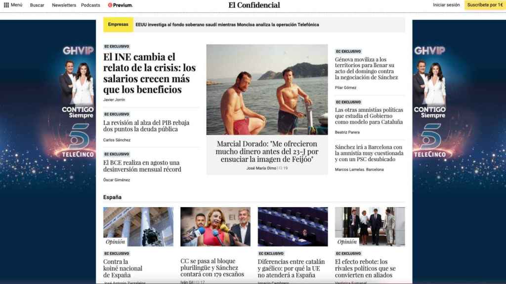 Portada de 'El Confidencial' de 19 de septiembre de 2023