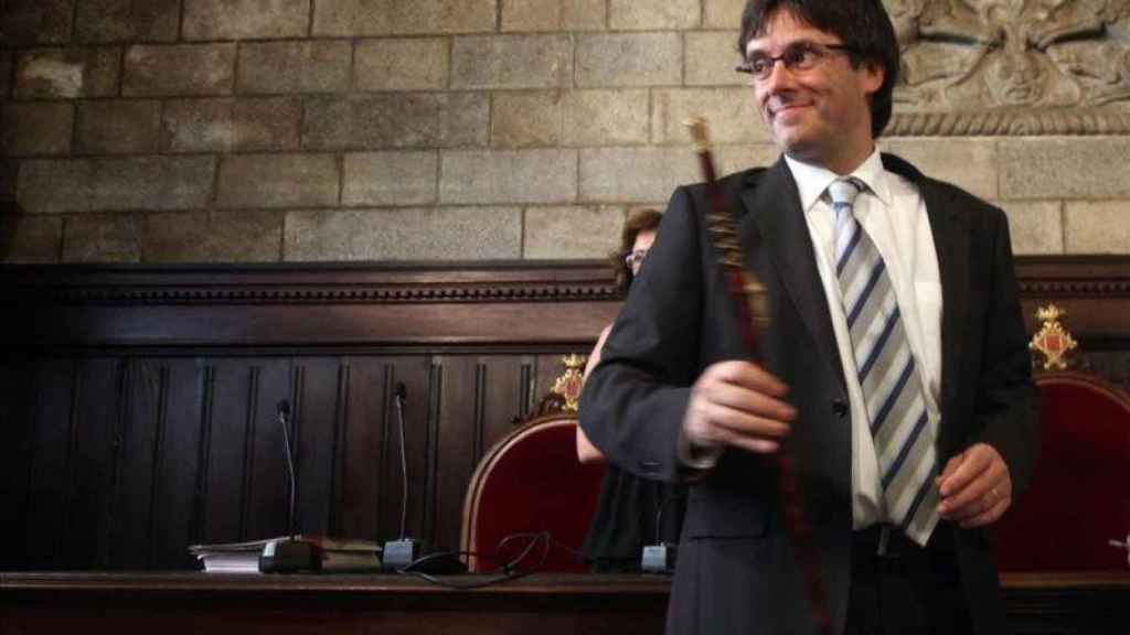 El 'expresident' fugado, Carles Puigdemont, en su etapa como alcalde de Girona