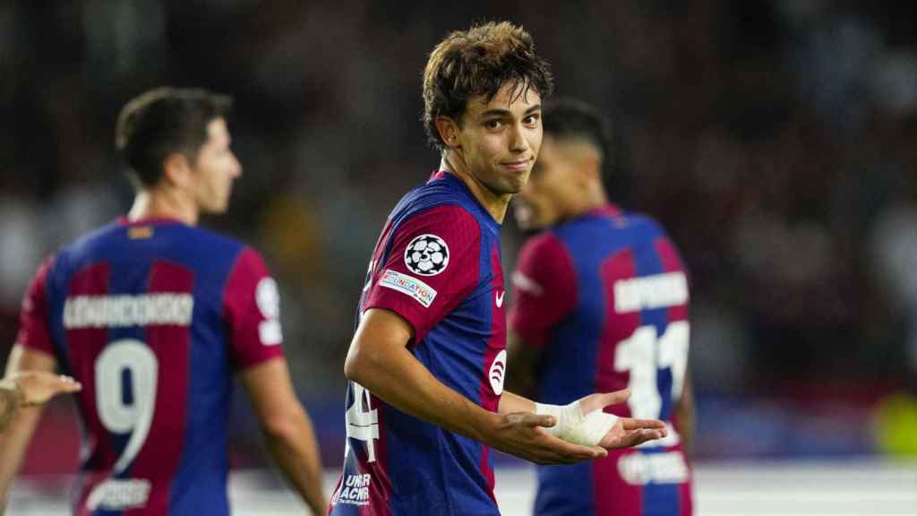 Joao Félix celebra sus goles al Amberes con sobriedad