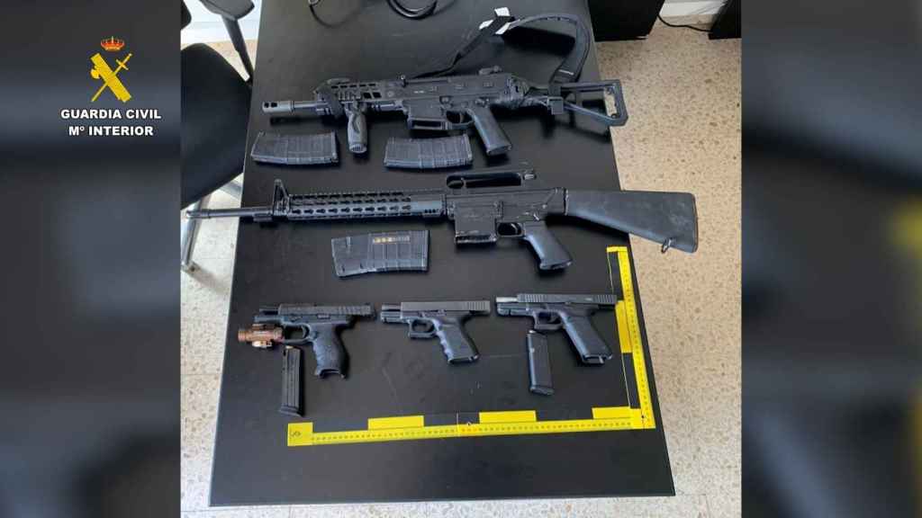 Las armas incautadas por la Guardia Civil