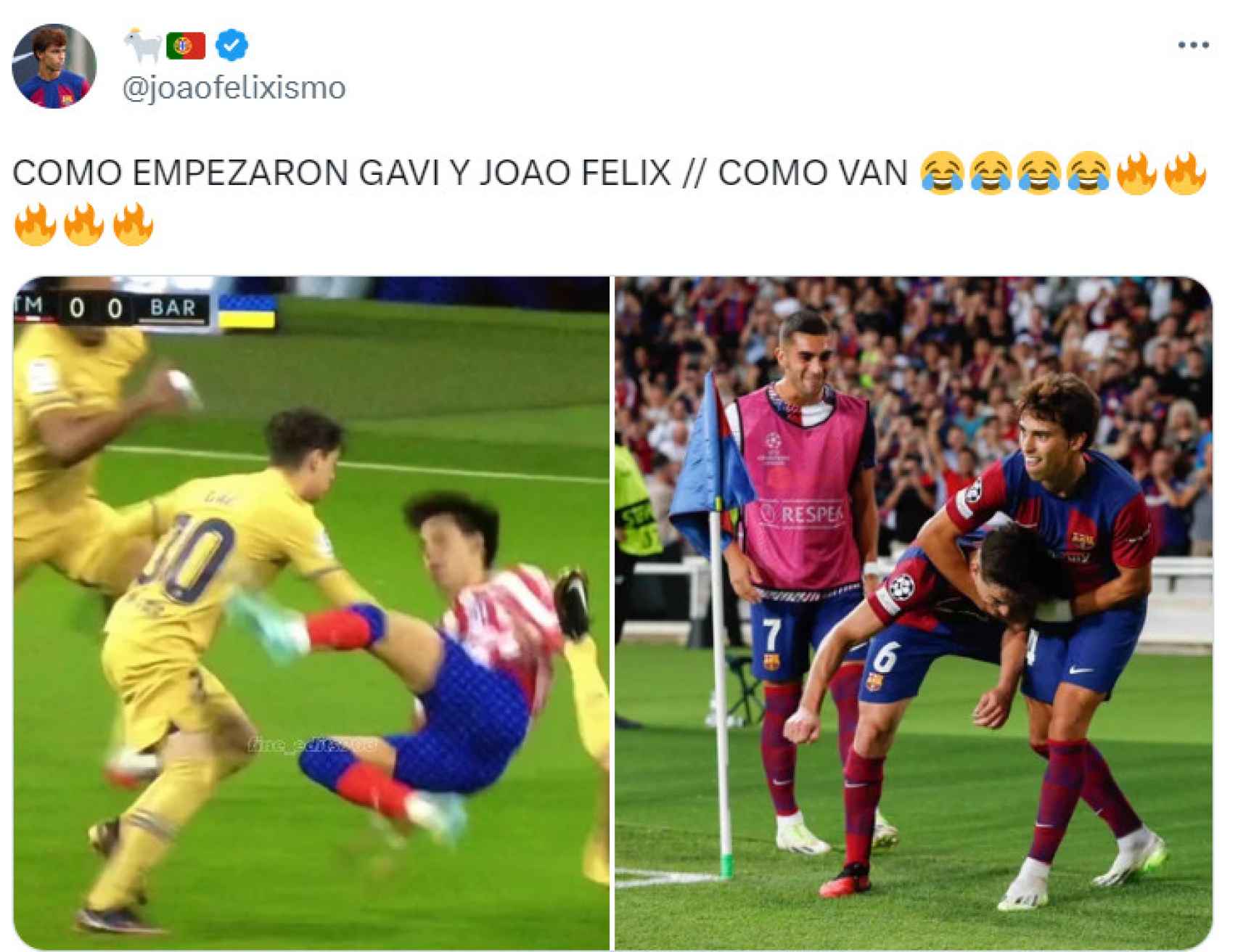 La curiosa celebración de Gavi y Joao Félix contra el Amberes