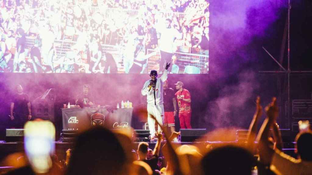 Ñengo Flow, durante un concierto en España