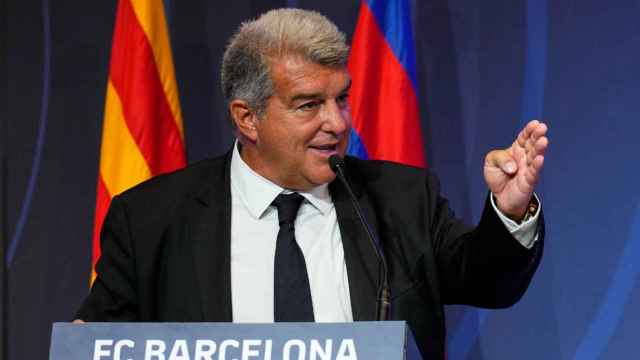 Joan Laporta, en la presentación de las cuatro incorporaciones para la sección de baloncesto del Barça