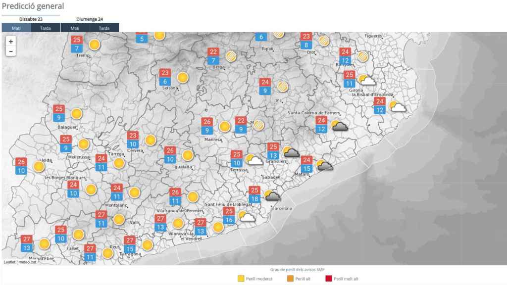 Previsión del Meteocat para este sábado