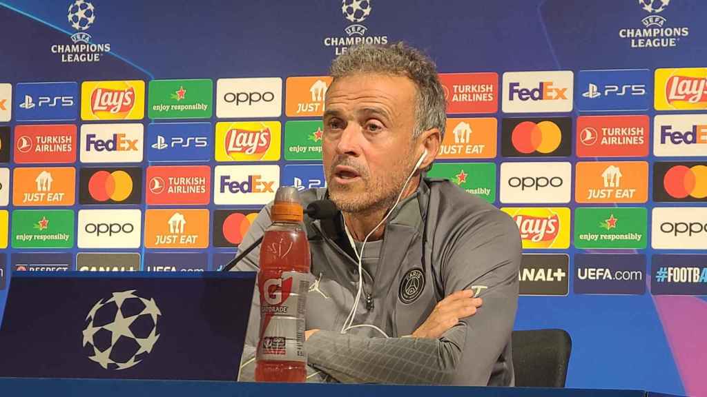 Luis Enrique, durante una rueda de prensa con el Paris Saint-Germain