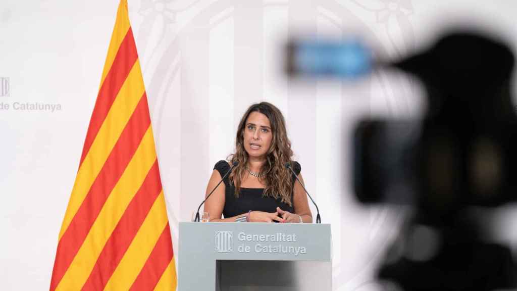 La portavoz del Govern secesionista catalán, Patrícia Plaja, en una rueda de prensa