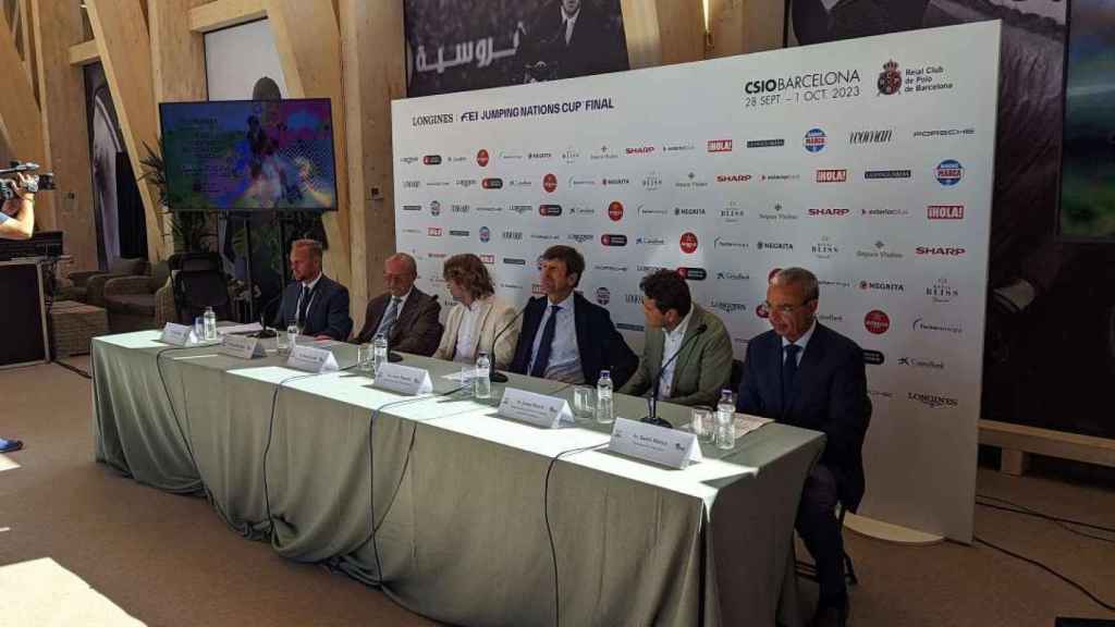 Presentación de CSIO Barcelona, con el actual presidente del Real Club de Polo, Curro Espinós de Pascual