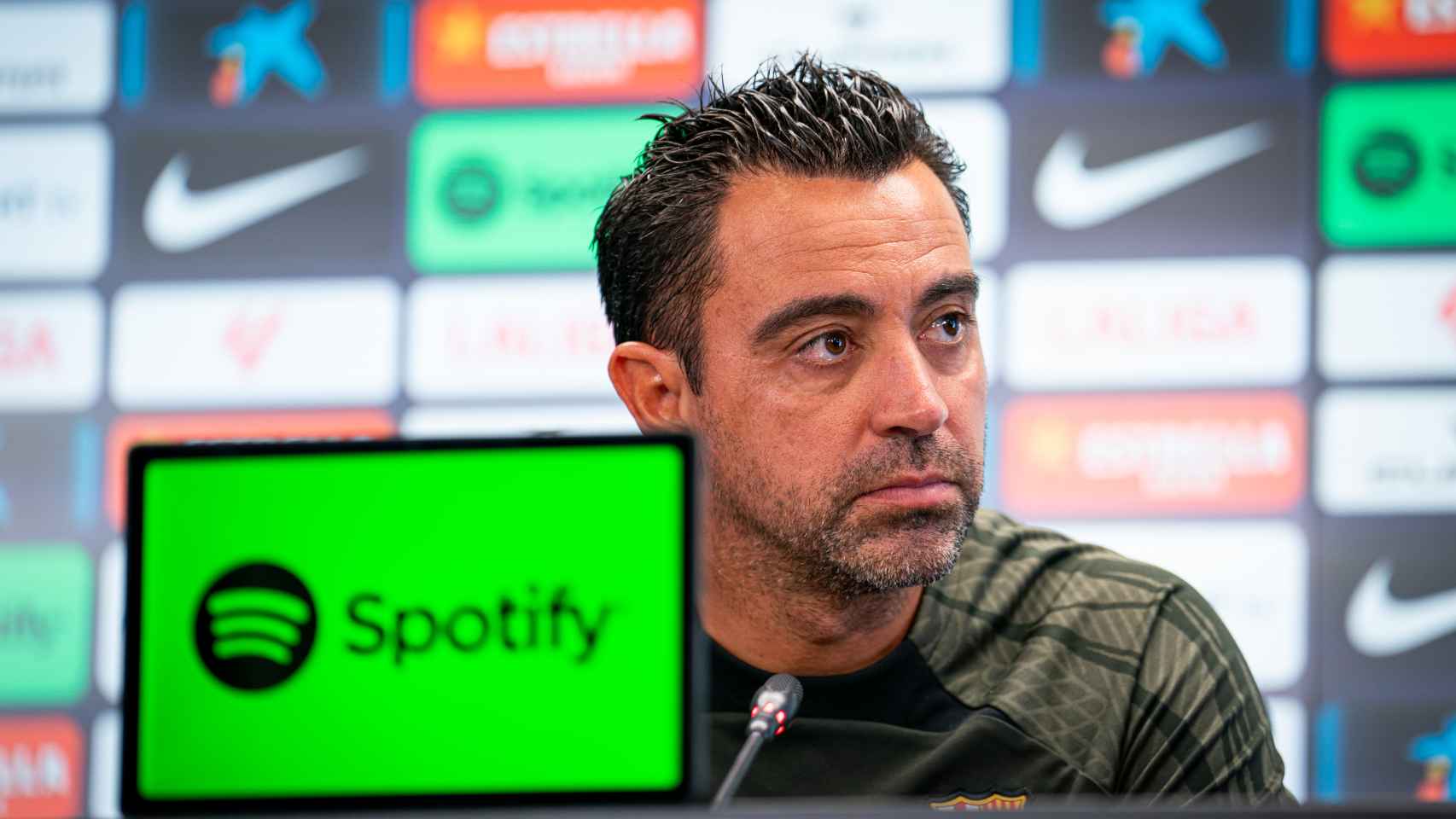 Xavi Hernández, en rueda de prensa previa al Barça-Sevilla