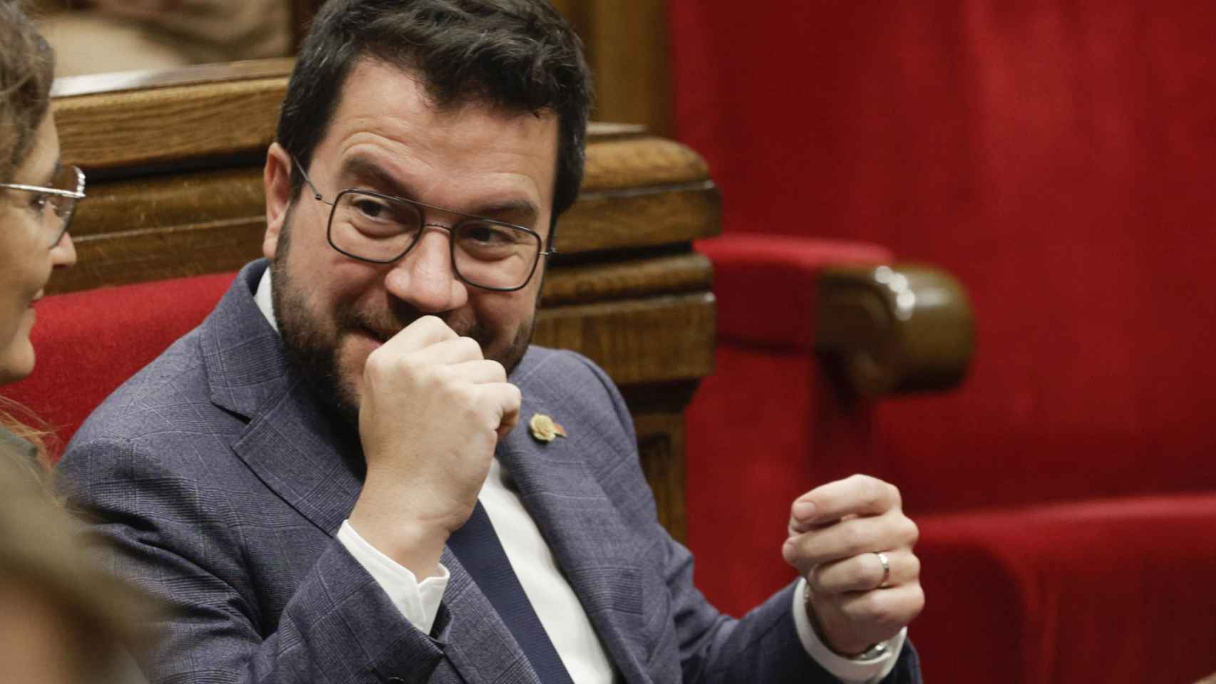 El presidente del Govern, Pere Aragonès, en el Parlament