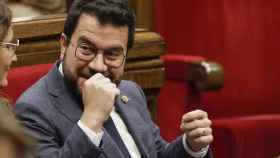 El presidente del Govern, Pere Aragonès, en el Parlament