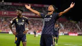 Jude Bellingham celebra el tercer gol del Real Madrid contra el Girona