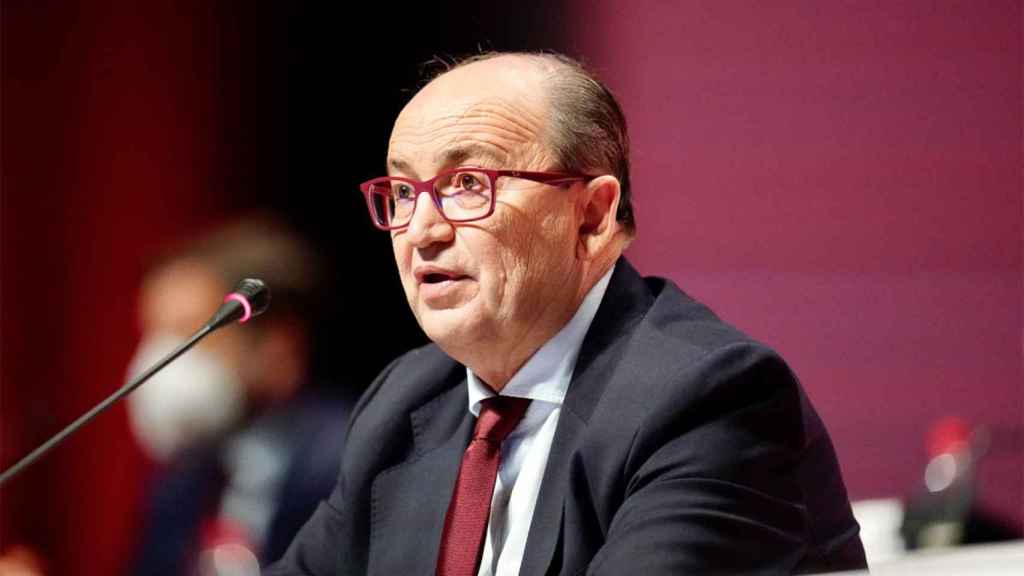 Pepe Castro, durante un acto como presidente del Sevilla