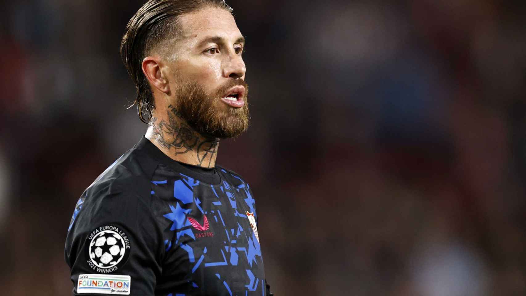 Sergio Ramos, durante el partido que el Sevilla disputó contra el PSV Eindhoven