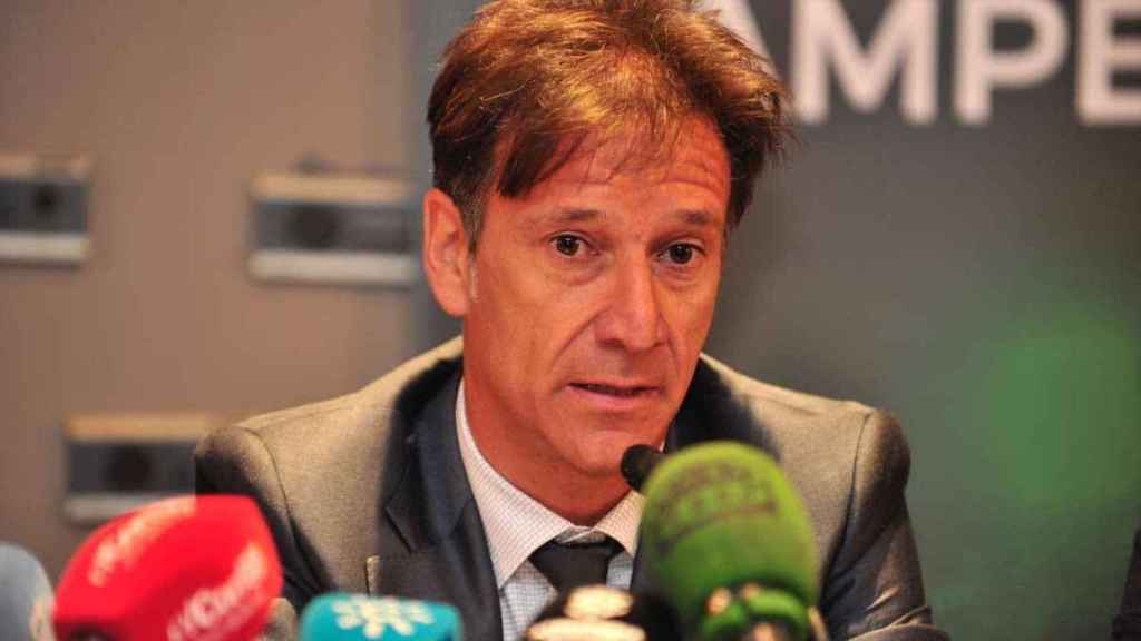 Alfonso Pérez, exjugador del Getafe, atiende a los medios de comunicación