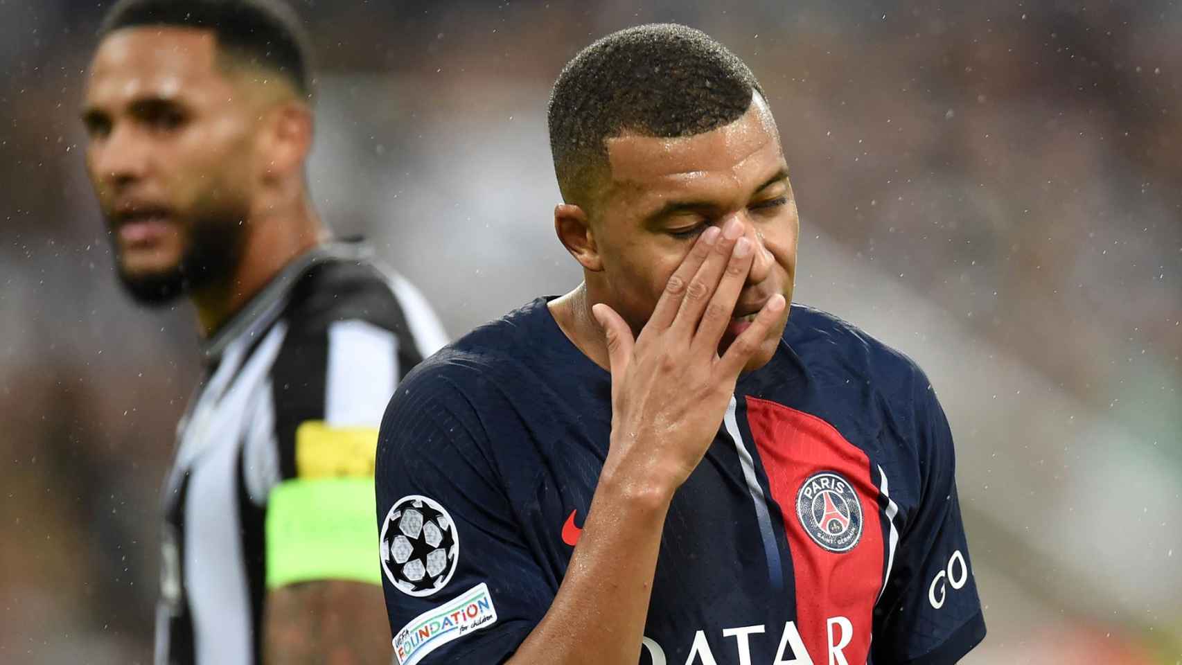 Mbappé, decepcionado en Newcastle