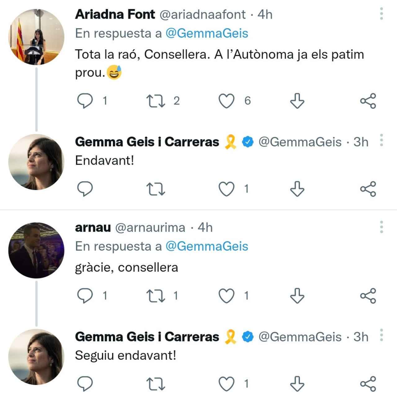 Geis, alentando a detractores de a S'ha Acabat