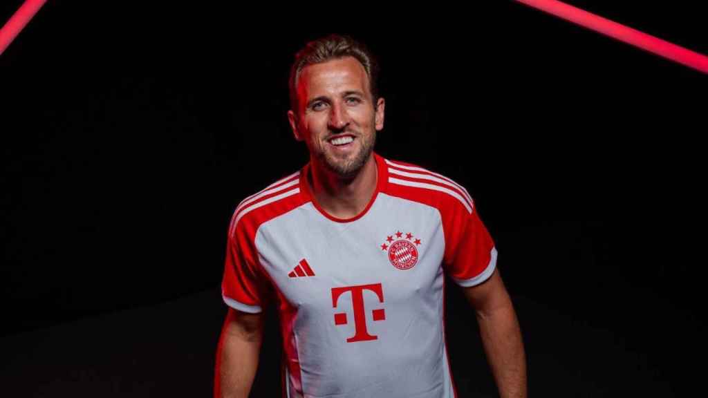 Harry Kane, en su presentación como el fichaje estrella del Bayern Múnich