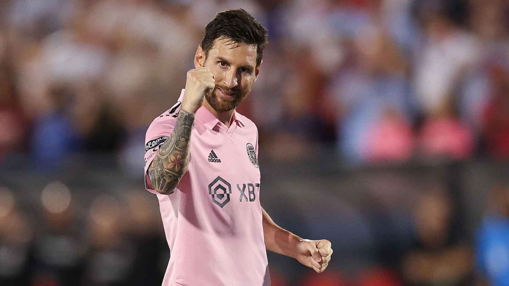 Leo Messi, celebrando un gol marcado con el Inter Miami