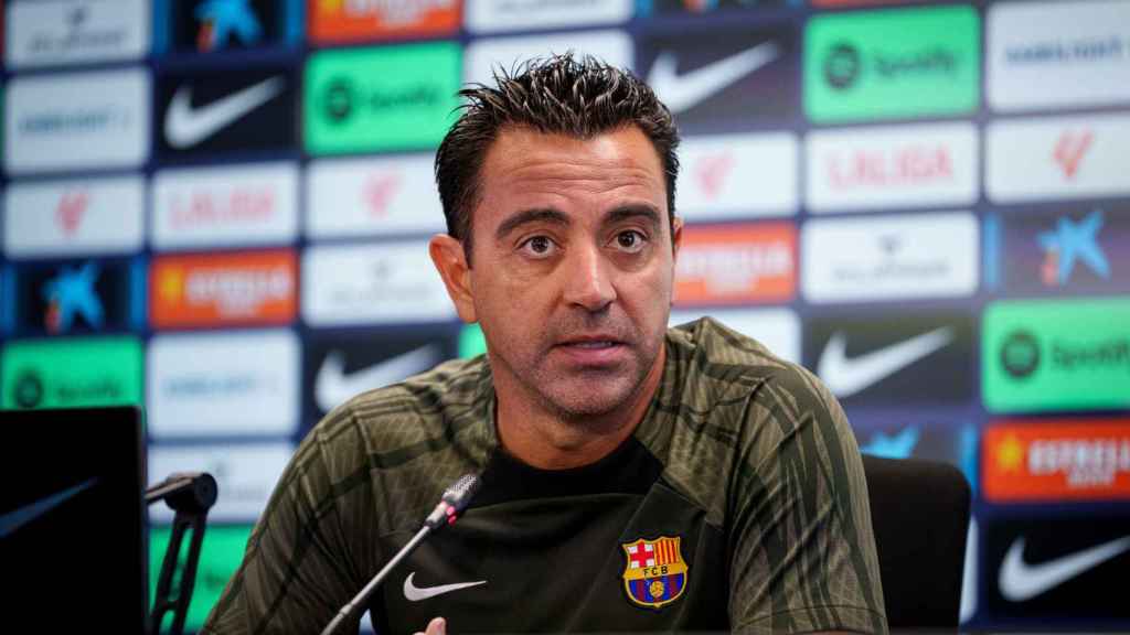 Xavi Hernández, durante la rueda de prensa previa al Granada-Barça