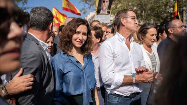 La presidenta de la Comunida de Madrid, isabel Díaz Ayuso en la manifestación 8 de Octubre en contra de la Amnistía