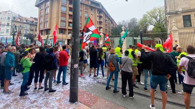 Una protesta anterior de los trabajadores de ambulancias de Euskadi