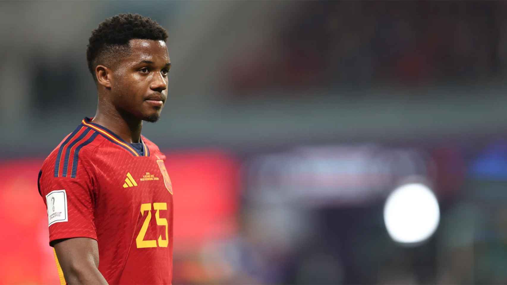 Ansu Fati, durante un partido con la selección española