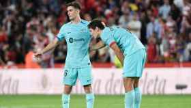 Gavi y Andreas Christensen, en el partido del Barça contra el Granada