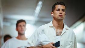 Joao Cancelo, en un desplazamiento del Barça