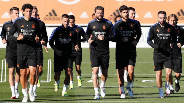 Eden Hazard, durante un entrenamiento del Real Madrid