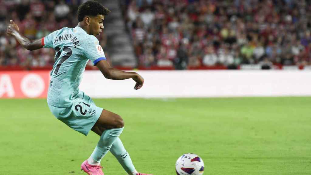 Lamine Yamal, en el partido del Barça contra el Granada