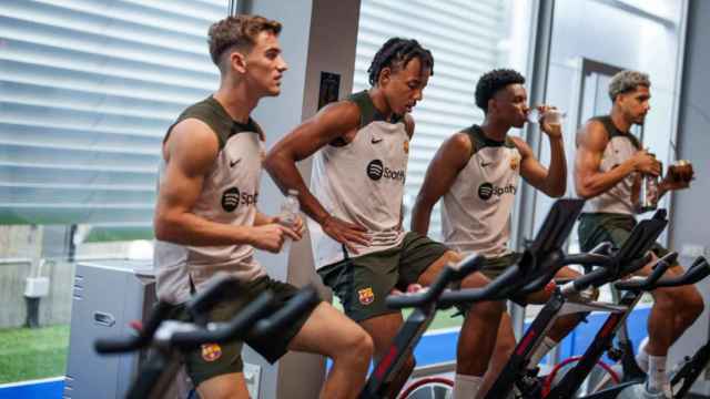 Gavi, Koundé, Balde y Araujo se ejercitan en la Ciutat Esportiva del Barça
