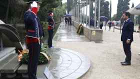 El presidente de la Generalitat, Pere Aragonès, en el homenaje a Lluís Companys