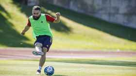 Dani Carvajal, durante un entrenamiento con la selección española