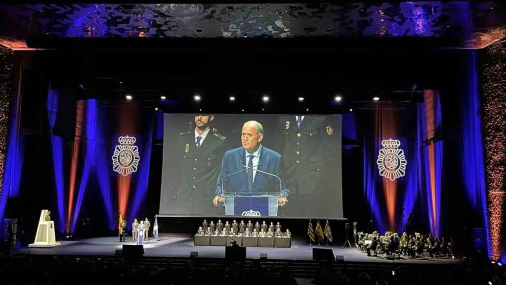 El director general de la Policía, Francisco Pardo, durante su intervención