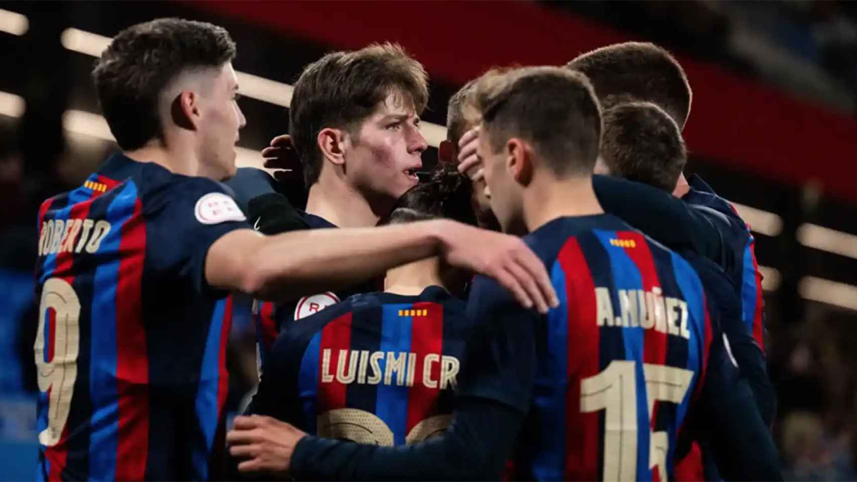 Los jugadores del Barça B, celebrando un gol en una imagen de archivo