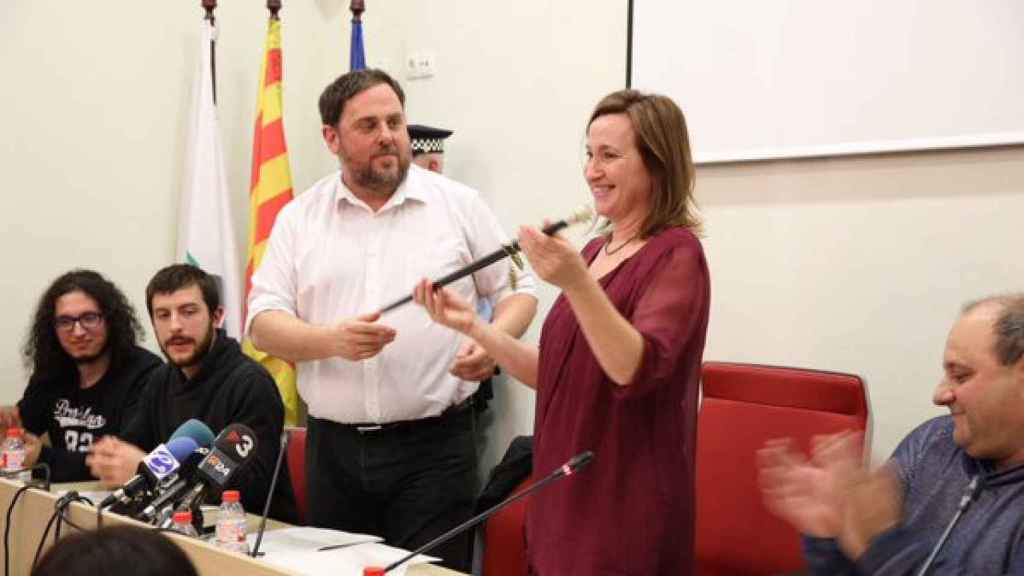 Oriol Junqueras y Maite Aymerich en Sant Vicenç dels Horts