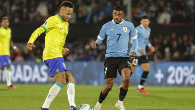 Neymar Jr, instantes antes de lesionarse de gravedad en el Uruguay-Brasil