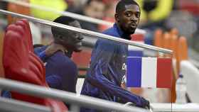 Ousmane Dembelé, antes de un entrenamiento con la selección francesa