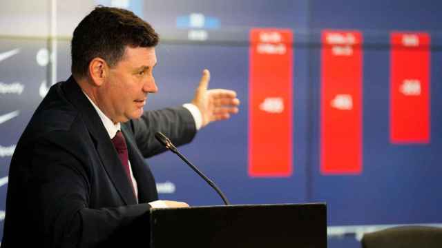 El vicepresidente económico del Barça, Eduard Romeu, presenta el cierre económico de la temporada 22-23